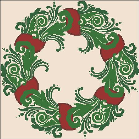 Christmas Wreath Silhouette - Charting Creations