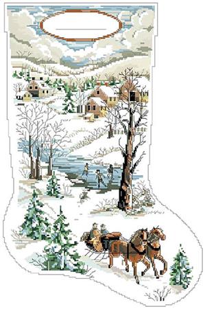 Winter Scene Stocking - Kooler Design Studio