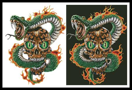Fire Snake And Skull - Artecy Cross Stitch