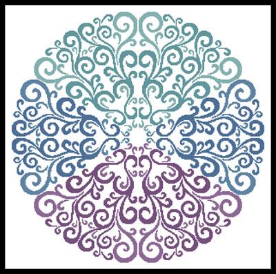 Purple Blue Green Circle - Artecy Cross Stitch
