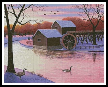 Winter At The Old Grist Mill - Artecy Cross Stitch