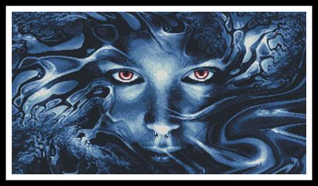 Abstract Face Blue - Artecy Cross Stitch