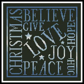 Christmas Square (Blue) - Artecy Cross Stitch