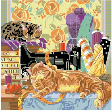 Cats In The Sewing Room - Kooler Design Studio
