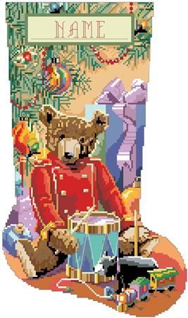 Little Drummer Bear Stocking - Kooler Design Studio