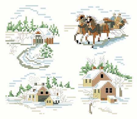 Winter Scene Ornaments - Kooler Design Studio