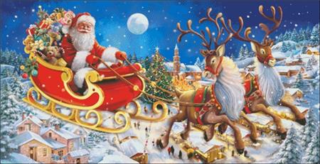 Santa's On His Way - Charting Creations