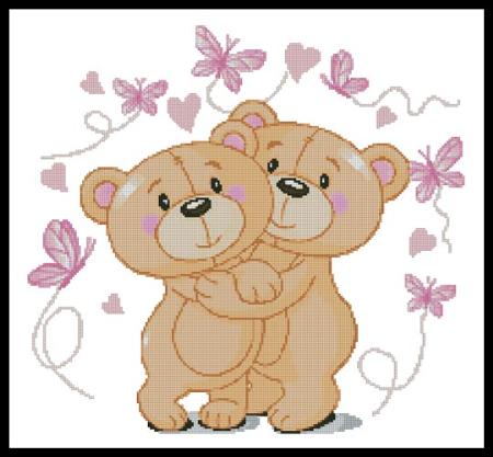 Teddies In Love (Pink) - Artecy Cross Stitch
