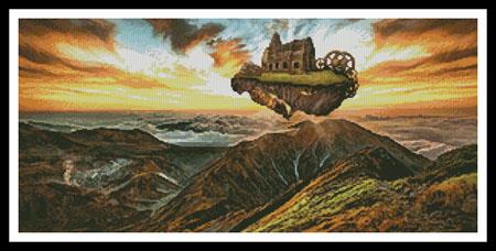 Floating Steampunk Mountain - Artecy Cross Stitch