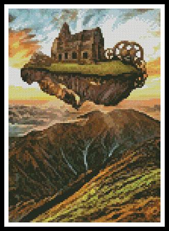 Floating Steampunk Mountain (Crop) - Artecy Cross Stitch