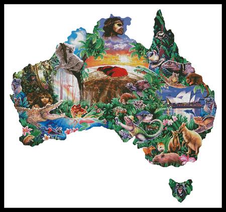 Map Of Australia (Large) - Artecy Cross Stitch