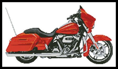 2006 Harley Davidson Street Glide (Orange) - Artecy Cross Stitch