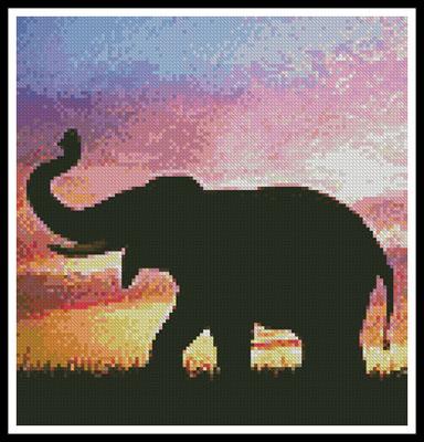 Silhouette Of Elephant - Artecy Cross Stitch