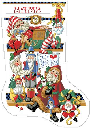 I Love Santas Stocking - Kooler Design Studio
