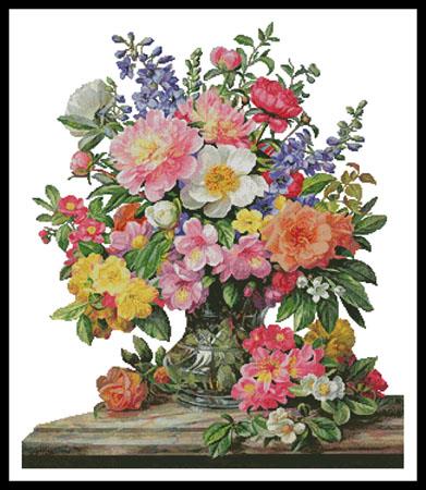 June Flowers In Radiance (No Background) - Artecy Cross Stitch