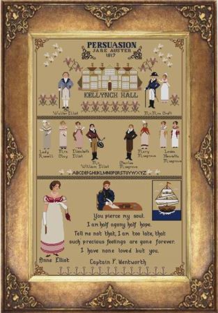 Jane Austen's "Persuasion" Sampler - Twin Peak Primitives