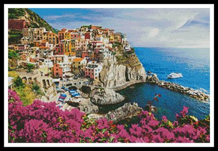 Manarola Village, Cinque Terre - Artecy Cross Stitch