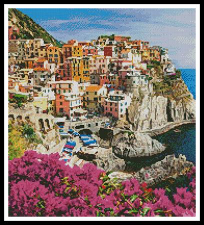 Manarola Village, Cinque Terre (Crop) - Artecy Cross Stitch