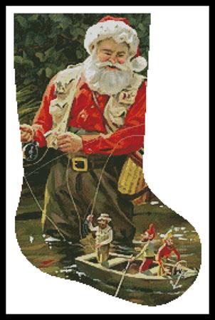Fishing Buddies Stocking (Right) - Artecy Cross Stitch