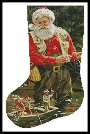 Fishing Buddies Stocking (Left) - Artecy Cross Stitch