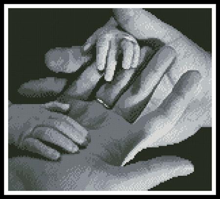 Baby Hands (Black And White) - Artecy Cross Stitch