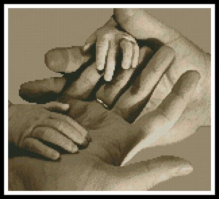 Baby Hands (Sepia) - Artecy Cross Stitch