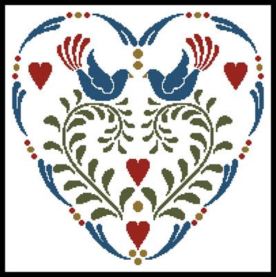 Rosemaling Heart 1 - Artecy Cross Stitch