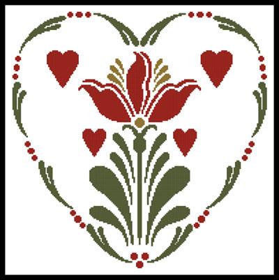 Rosemaling Heart 2 - Artecy Cross Stitch