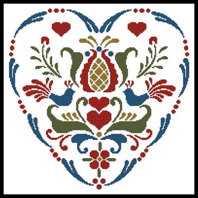 Rosemaling Heart 4 - Artecy Cross Stitch