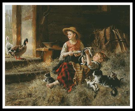 Calling On Barnyard Friends (Medium) - Artecy Cross Stitch