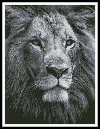 Lion Close Up (Black And White) - Artecy Cross Stitch