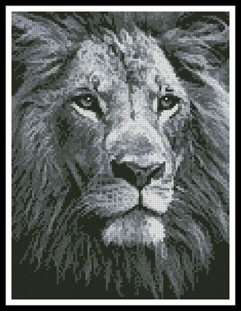 Mini Lion Close Up (Black And White) - Artecy Cross Stitch