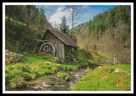 Old Mill, Black Forest, Germany - Artecy Cross Stitch