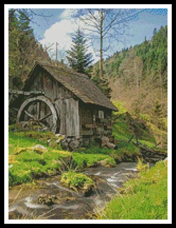 Old Mill, Black Forest, Germany (Crop) - Artecy Cross Stitch