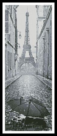 Copy of Umbrella In Paris In Black And White (Crop) - Artecy Cross Stitch