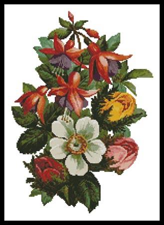 Fuchsia And Roses - Artecy Cross Stitch