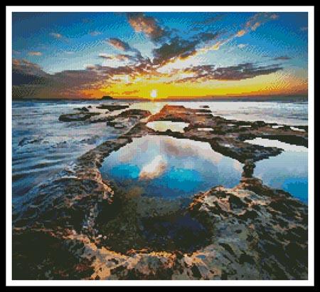 Sunset Rock Pools - Artecy Cross Stitch