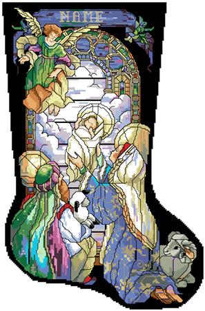 Tiffany Nativity Stocking - Kooler Design Studio