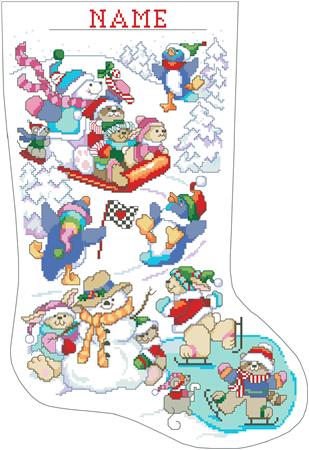 Winter Fun On Ice Stocking - Kooler Design Studio