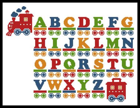 Train Alphabet - Artecy Cross Stitch