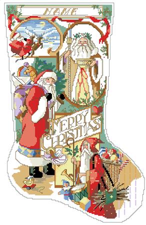 Santa Collage Stocking - Kooler Design Studio