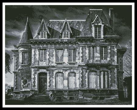 Spooky House (Black And White) - Artecy Cross Stitch