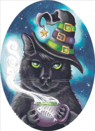 Georgette The Witch Cat - Charting Creations