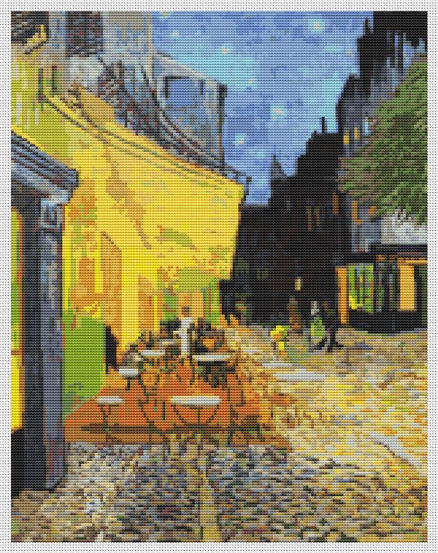 Cafe Terrace At Night - Art of Stitch, The