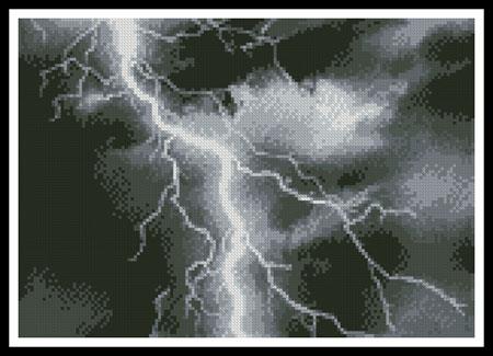 Mini Lightning Black And White - Artecy Cross Stitch