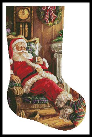 Santa Resting Stocking (Right) - Artecy Cross Stitch