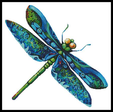 Dragonfly Painting (No Background) - Artecy Cross Stitch