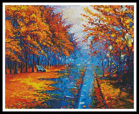 Autumn Landscape Painting - Artecy Cross Stitch