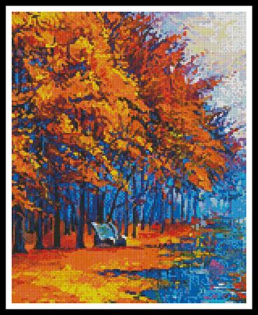 Autumn Landscape Painting (Crop) - Artecy Cross Stitch