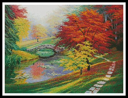 Red Trees In Autumn - Artecy Cross Stitch